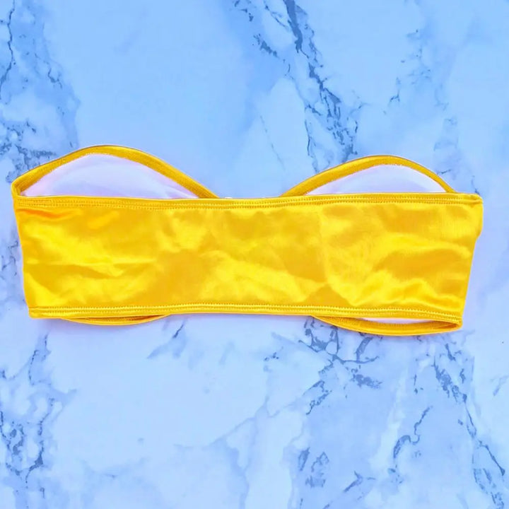 Women Bikini Set Off Shoulder Satin Bikini Set